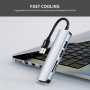 Hub ENKAY 5 în 1 - slot pentru card SD / TF / 3x USB-A la USB-A pentru MacBook - gri