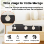 Toocki Organizator silicon cabluri - mic - alb