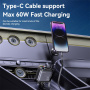 Set încărcător auto Yesido Y63 cu porturi USB-C / USB-A și cablu retractabil Lightning și USB-C - 117W - 0,7 m - gri