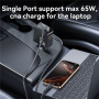 Set încărcător auto Yesido Y71 cu porturi USB-C / USB-A și cablu retractabil Lightning și USB-C - 125W - 0,7 m - negru