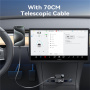 Set încărcător auto Yesido Y71 cu porturi USB-C / USB-A și cablu retractabil Lightning și USB-C - 125W - 0,7 m - negru