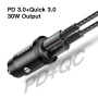 Încărcător auto ESSAGER ES-CC07 cu porturi USB-C / USB-A - 30W - negru