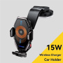 Suport auto ESSAGER T7 pentru grila de ventilație, parbriz și bord cu încărcare wireless pentru iPhone - negru