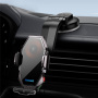 Suport auto ESSAGER T7 pentru grila de ventilație, parbriz și bord cu încărcare wireless pentru iPhone - negru