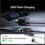 Set adaptor USAMS CC261 cu port USB-C și cablu integrat USB-C - 20W - 1,2 m - alb