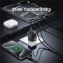 Set adaptor USAMS CC261 cu port USB-C și cablu integrat USB-C - 20W - 1,2 m - alb