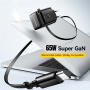 Set adaptor ESSAGER G652CE cu port USB-C și cablu retractabil USB-C - 65W - negru