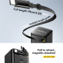 Set adaptor ESSAGER G652CE cu port USB-C și cablu retractabil USB-C - 65W - negru