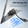 Set adaptor ESSAGER G652CE cu port USB-C și cablu retractabil USB-C - 65W - negru