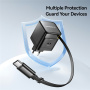 Set adaptor ESSAGER G652CE cu port USB-C și cablu retractabil USB-C - 65W - negru