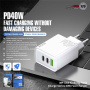 WEKOME WP-U63 Adaptor de încărcare rapidă cu porturi 2x USB-C / USB-A - 40W - alb