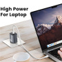 Încărcător rapid USAMS CC305 GaN cu porturi 2x USB-C - 45W - gri închis