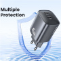 Încărcător rapid USAMS CC305 GaN cu porturi 2x USB-C - 45W - gri închis