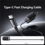 Set adaptor USAMS CC266 cu porturi USB-C / USB-A și cablu USB-C integrat - 65W - 1,5 m - alb