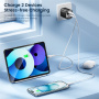 Adaptor de încărcare rapidă Toocki TCT33 GaN cu display și porturi USB-C / USB-A - 33W - negru