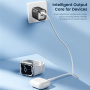 Adaptor de încărcare rapidă Toocki TCT33 GaN cu display și porturi USB-C / USB-A - 33W - negru