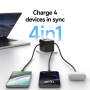 Adaptor universal de călătorie USAMS CC309 cu porturi 2x USB-C / USB-A și prize retractabile - 25W - negru