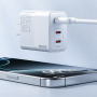 WEKOME WP-U66 GaN Încărcător rapid cu porturi 2x USB-C / USB-A - 65W - alb
