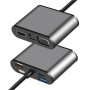 Hub FX-1815B 8 în 1 - slot pentru card TF / HDMI / VGA / mufă de 3,5 mm / USB-C / 3x USB-A la USB-C pentru MacBook - gri