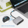 Hub FX-1815B 8 în 1 - slot pentru card TF / HDMI / VGA / mufă de 3,5 mm / USB-C / 3x USB-A la USB-C pentru MacBook - gri