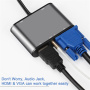 Hub FX-1815B 8 în 1 - slot pentru card TF / HDMI / VGA / mufă de 3,5 mm / USB-C / 3x USB-A la USB-C pentru MacBook - gri