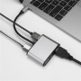 Hub FX-1815B 8 în 1 - slot pentru card TF / HDMI / VGA / mufă de 3,5 mm / USB-C / 3x USB-A la USB-C pentru MacBook - gri