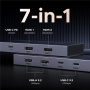 Hub UGREEN CM880 7 în 1 - 2x HDMI / 3x USB-C / 2x USB-A la USB-C pentru MacBook - gri închis