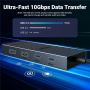 Hub UGREEN CM880 7 în 1 - 2x HDMI / 3x USB-C / 2x USB-A la USB-C pentru MacBook - gri închis