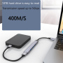 Mini hub 4 în 1 - 3x USB-A 2.0 / USB-A 3.0 la USB-C - gri