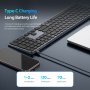 Tastatură Bluetooth wireless DUX DUCIS cu secțiune numerică - gri închis