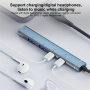 Hub OTG-019Y 5 în 1 - jack de 3,5 mm / 2x USB-C / 2x USB-A la USB-C / Lightning - gri închis