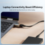 Reducție de încărcare și date ESSAGER - USB-C la USB-A - gri închis