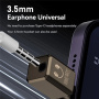 Mini adaptor audio - jack de 3,5 mm la USB-C - gri