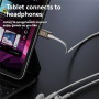 Mini adaptor audio - jack de 3,5 mm la USB-C - gri