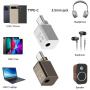 Mini adaptor audio - jack de 3,5 mm la USB-C - gri