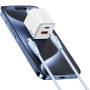 Cablu de încărcare și date USAMS US-SJ716 - USB-C la USB-C - 1 m - albastru