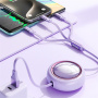 Cablu de încărcare și date retractabil 3 în 1 WEKOME Star Series - USB-A la USB-C / Lightning / micro USB - 1,2 m - bej
