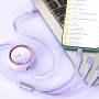 Cablu de încărcare și date retractabil 3 în 1 WEKOME Star Series - USB-A la USB-C / Lightning / micro USB - 1,2 m - bej