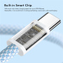 Cablu de încărcare și date împletit ENKAY - USB-C la USB-C - 2 m - alb