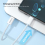 Cablu de încărcare și date împletit ENKAY - USB-C la USB-C - 2 m - alb