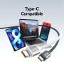 Cablu de încărcare și date împletit bicolor USAMS US-SJ757 - USB-C la USB-C - 1,2 m - roz-albastru