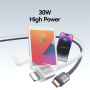 Cablu de încărcare și date USAMS US-SJ757 împletit în două culori - USB-C la Lightning - 1,2 m - roz-albastru