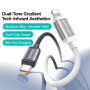 Cablu de încărcare și date USAMS US-SJ757 împletit în două culori - USB-C la Lightning - 1,2 m - verde/violet