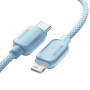 Cablu de încărcare și date ESSAGER ES-X46 împletit - USB-C la Lightning - 2 m - albastru