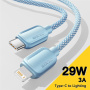 Cablu de încărcare și date ESSAGER ES-X46 împletit - USB-C la Lightning - 2 m - albastru