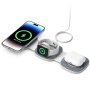 Încărcător wireless 3 în 1 MagSafe YM-T1 pentru iPhone / Apple Watch / AirPods - 15W - gri închis