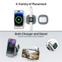 Încărcător wireless 3 în 1 MagSafe YM-T1 pentru iPhone / Apple Watch / AirPods - 15W - gri închis