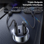ESSAGER ES-CC14 încărcător auto cu porturi USB-C / USB-A / Lightning - 45W - negru