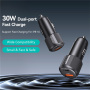 Încărcător auto USAMS US-CC283 cu porturi USB-C / USB-A - 60W - negru