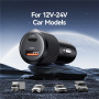 Încărcător auto USAMS US-CC283 cu porturi USB-C / USB-A - 60W - negru